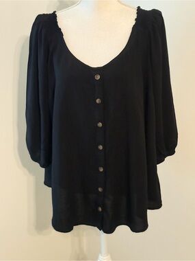 Torrid black button up blouse